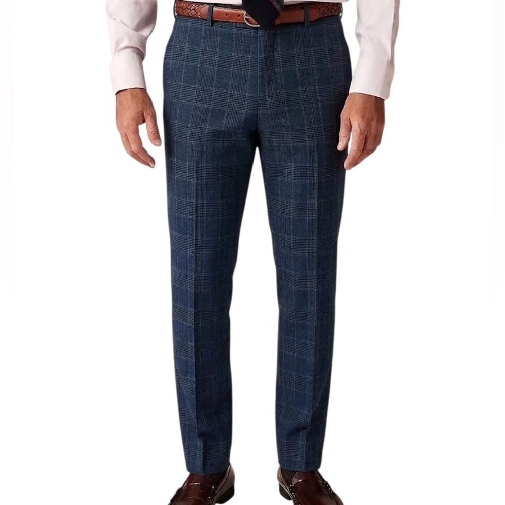 *SOLD* J.Crew Blue Plaid Ludlow Slim/Tailored Dress Trousers
